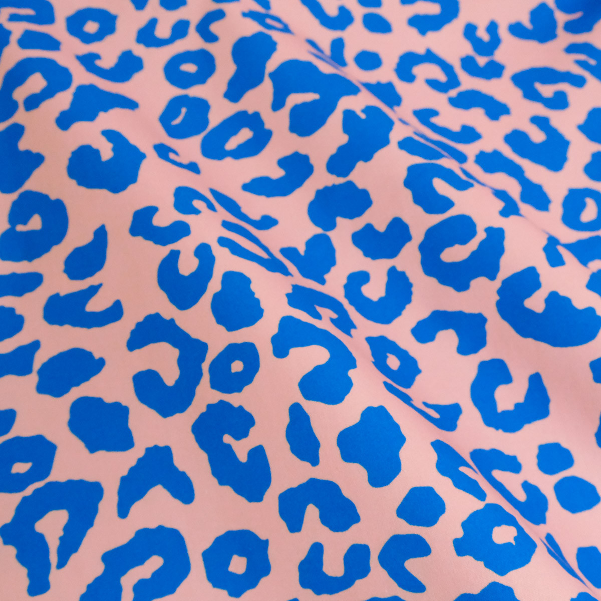 Pink and Blue Leopard-Print Canvas - Maison Klem